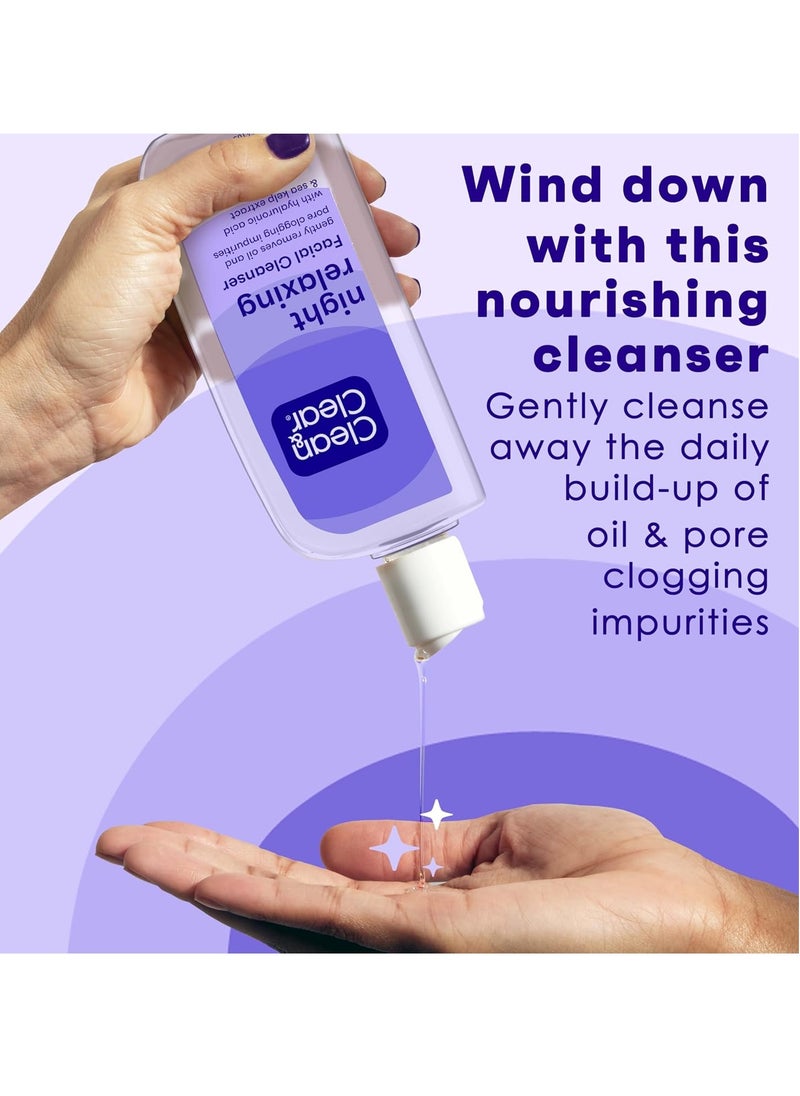 Clean & Clear Night Relaxing Oil-Free Deep Cleaning Face Wash with Deep Sea Minerals & Sea Kelp Extract, For All Skin Types, 8 fl. oz (Pack of 2)