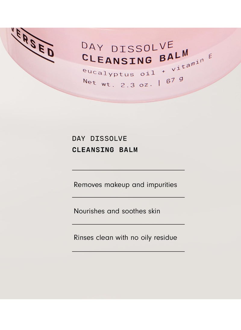 Versed Day Dissolve Cleansing Balm, Jumbo - Residue-Free Makeup Remover & Milk Cleanser with Eucalyptus Oil + Vitamin E - Eye Safe Oil Based Balm Cleanser for All Skin Types - Vegan (4.6 Oz)