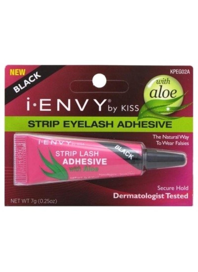 Kiss I Envy Strip Eyelash with Aloe Adhesive Black 025oz 2 Pack