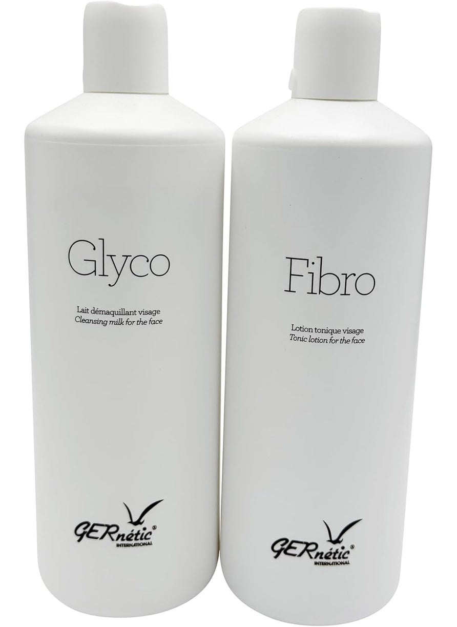 Gernetic Glyco Cleansing Milk and Fibro Calming Tonic Lotion 169 Oz  500 ml Each Duo