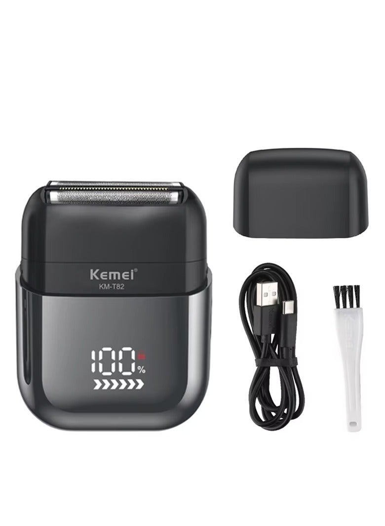 USB Rechargeable Reciprocating Electric Beard Trimmer – Washable with Digital Display, Professional Portable Travel Shaver for Men multicolour