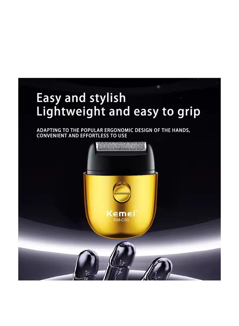 Rechargeable Cordless Electric Shaver & Trimmer with Professional Metal Foil Blades – 60 Minutes Full Power Gold