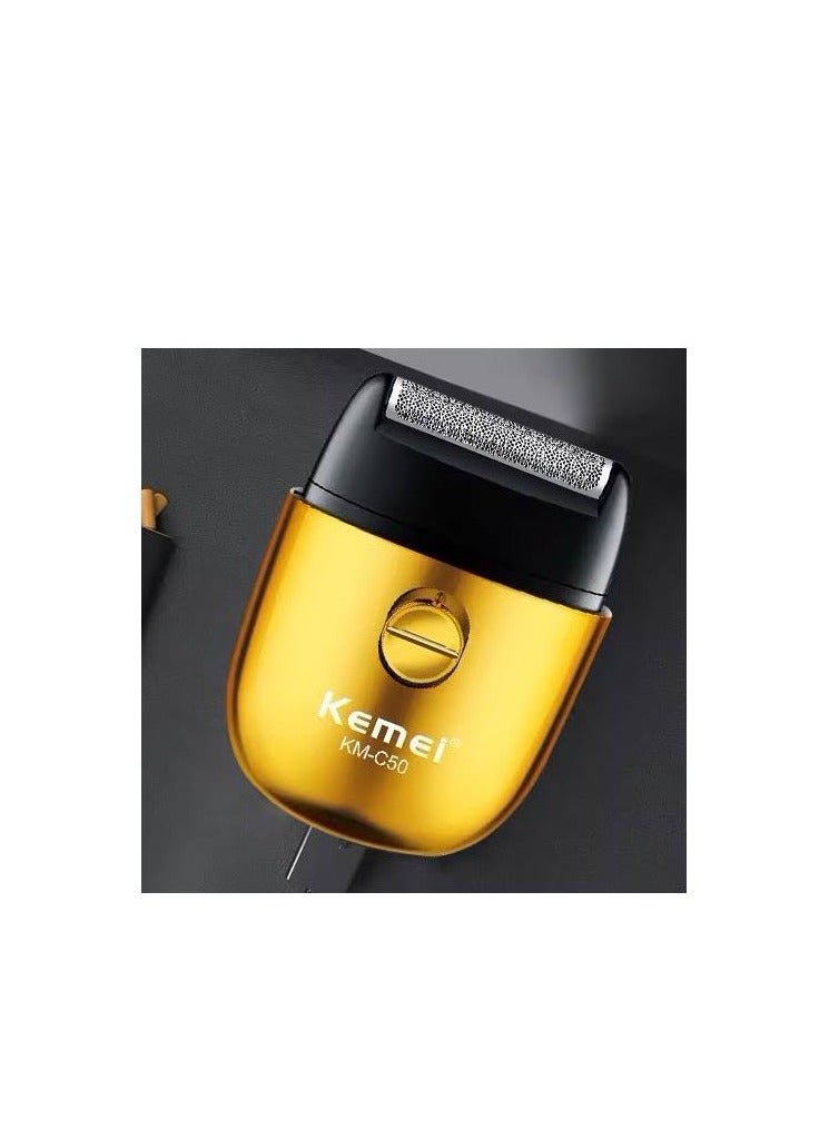 Rechargeable Cordless Electric Shaver & Trimmer with Professional Metal Foil Blades – 60 Minutes Full Power Gold