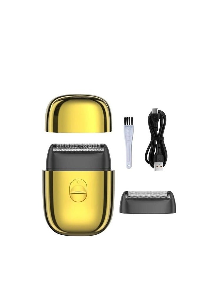 Rechargeable Cordless Electric Shaver & Trimmer with Professional Metal Foil Blades – 60 Minutes Full Power Gold