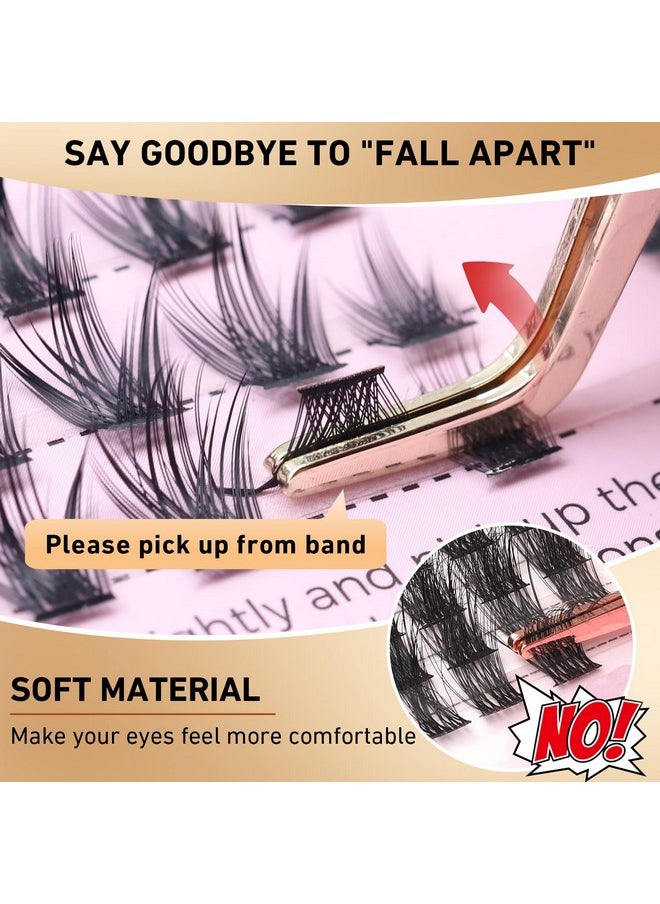 Miuffue Cluster Eyelash Extensions 192 PCS Cluster Lashes Wispy DIY Individual Lashes Cluster Super Thin Band Eyelash Clusters Soft Mink False Eyelashes Mixed Tray