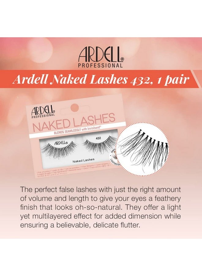 Ardell Naked Lashes 432 Soft, Extra-Lightweight Fibers False Eyelash for Women, Brighter & Rounder Style False Eyelash for Girls, Bendy, Comfy Invisiband Eyelash