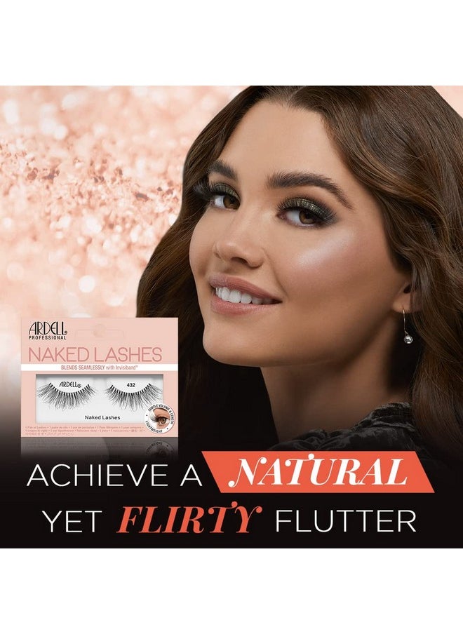 Ardell Naked Lashes 432 Soft, Extra-Lightweight Fibers False Eyelash for Women, Brighter & Rounder Style False Eyelash for Girls, Bendy, Comfy Invisiband Eyelash