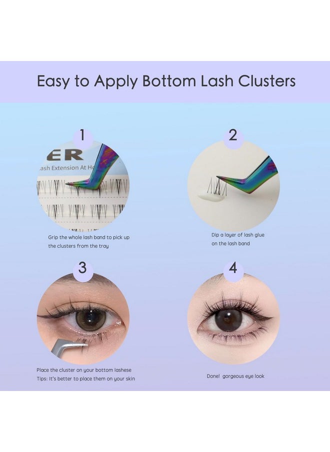 DAODER Bottom Lashes Natural Lower Lash Extension Wispy Under Eyelash Extension with Clear Band 6mm Bottom Individua Lashes (Bottom Lashes Kitten)