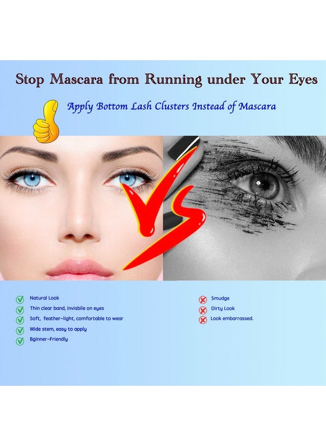 DAODER Bottom Lashes Natural Lower Lash Extension Wispy Under Eyelash Extension with Clear Band 6mm Bottom Individua Lashes (Bottom Lashes Kitten)