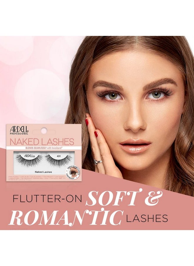 Ardell Naked Lashes 431 Soft, Extra-Lightweight Fibers False Eyelash for Women, Brighter & Rounder Style False Eyelash for Girls, Bendy, Comfy Invisiband Eyelash