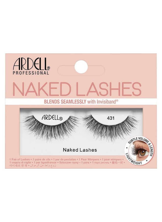 Ardell Naked Lashes 431 Soft, Extra-Lightweight Fibers False Eyelash for Women, Brighter & Rounder Style False Eyelash for Girls, Bendy, Comfy Invisiband Eyelash