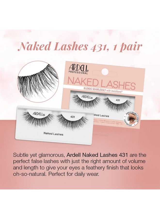 Ardell Naked Lashes 431 Soft, Extra-Lightweight Fibers False Eyelash for Women, Brighter & Rounder Style False Eyelash for Girls, Bendy, Comfy Invisiband Eyelash