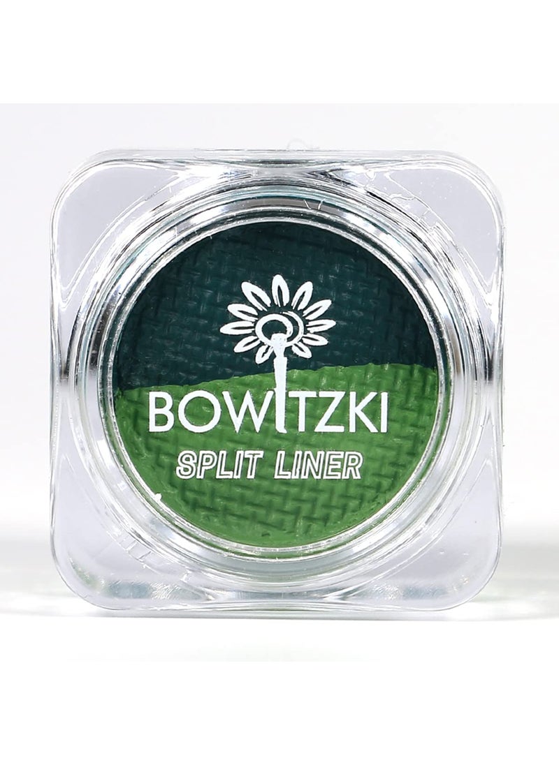 Bowitzki Water Activated Split Cake Eyeliner Retro Hydra Liner Makeup Mid Green and Green Color Face Body Paint