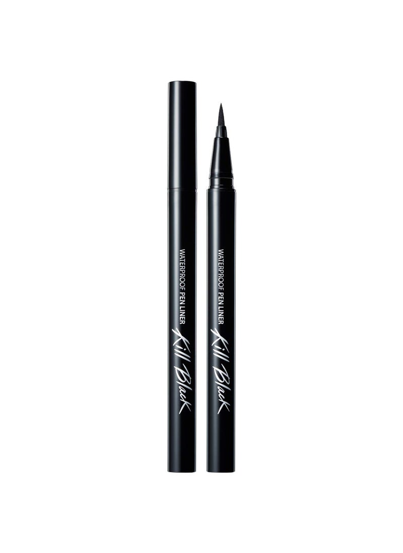 CLIO Waterproof Pen Liquid Eye Liner | Precision Tip, Long Lasting, Smudge-Resistant, High-Intensity Color (001 BLACK, Pack of 1)