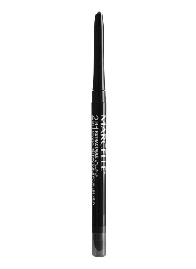 Marcelle 2-in-1 Retractable Eyeliner, Black, Waterproof, Easy-To-Smudge, Smokey Eye, Long-Lasting 12h, Fragrance-Free, Hypoallergenic, Cruelty-Free, 0.31 g