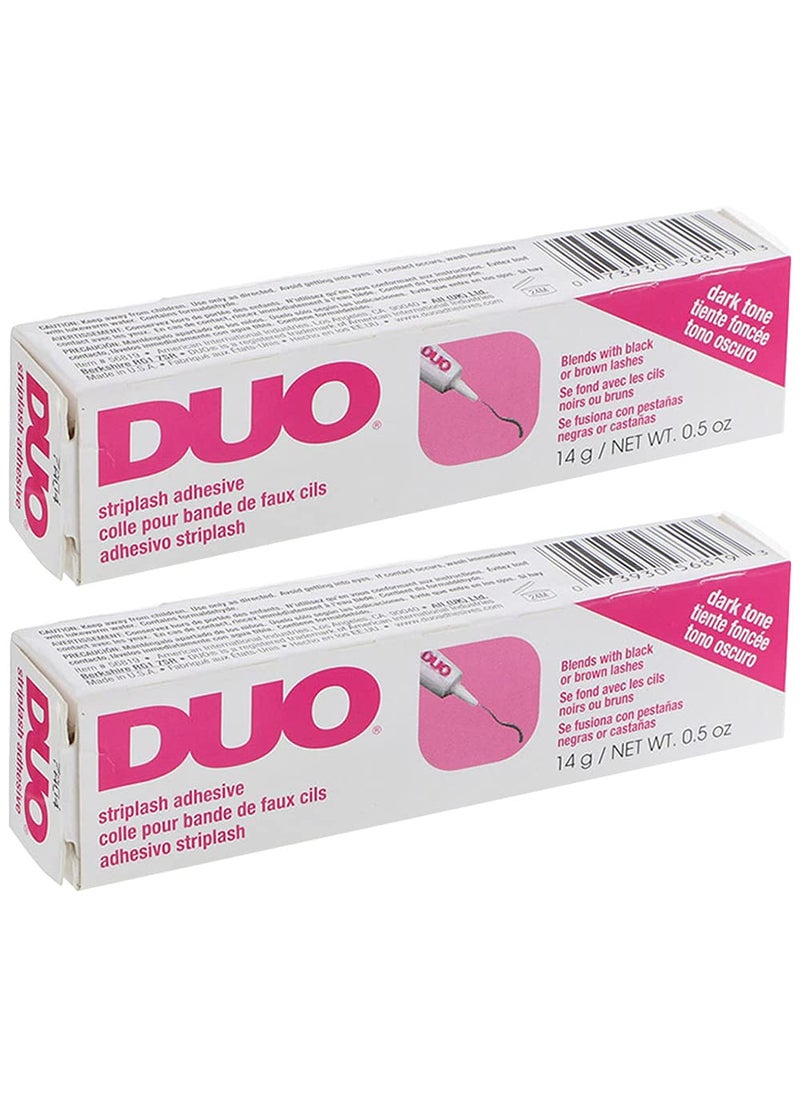 DUO Strip Lash Adhesive Dark Tone for False Strip Eyelash, 0.5 oz, 2-Packs