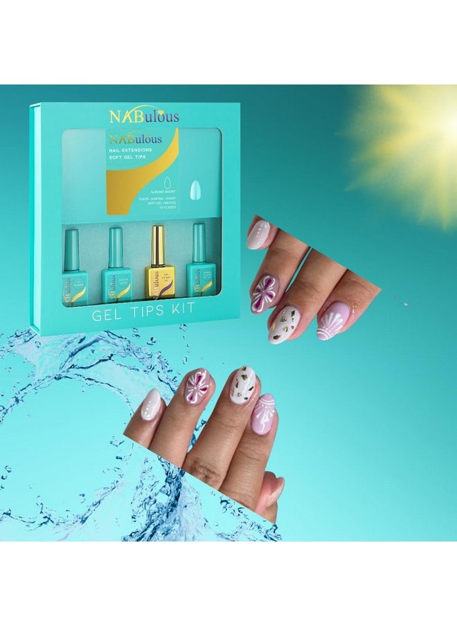 NABulous Professional Starter Kit | Almond Shape, Short Length | Quick & Easy Gel Kit, Salon Quality At-Home Gel Kit | Box of Nail Extensions | DIY Manicure in a Minute Kit (Almond Short)
