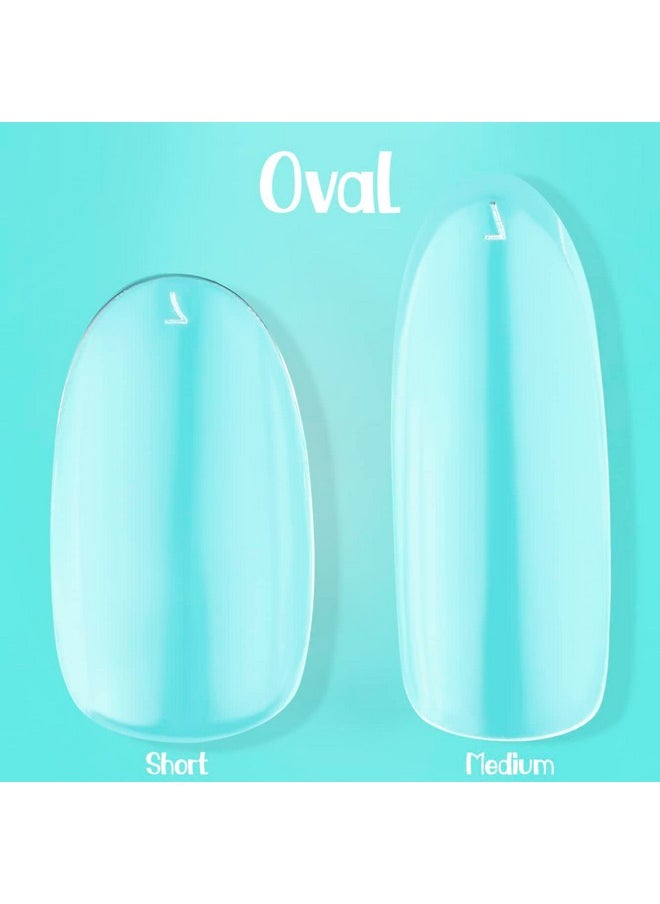 Starter Kit Oval Short | Perfect Soft Gel Intro Starter Kit | NABulous Professional Starter Kit | Round Shape | Short Length | Nail Extensions Tips Kit | Salon Quality At-Home Gel Kit DIY (Oval Short)