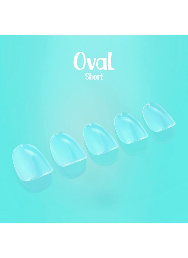 Starter Kit Oval Short | Perfect Soft Gel Intro Starter Kit | NABulous Professional Starter Kit | Round Shape | Short Length | Nail Extensions Tips Kit | Salon Quality At-Home Gel Kit DIY (Oval Short)