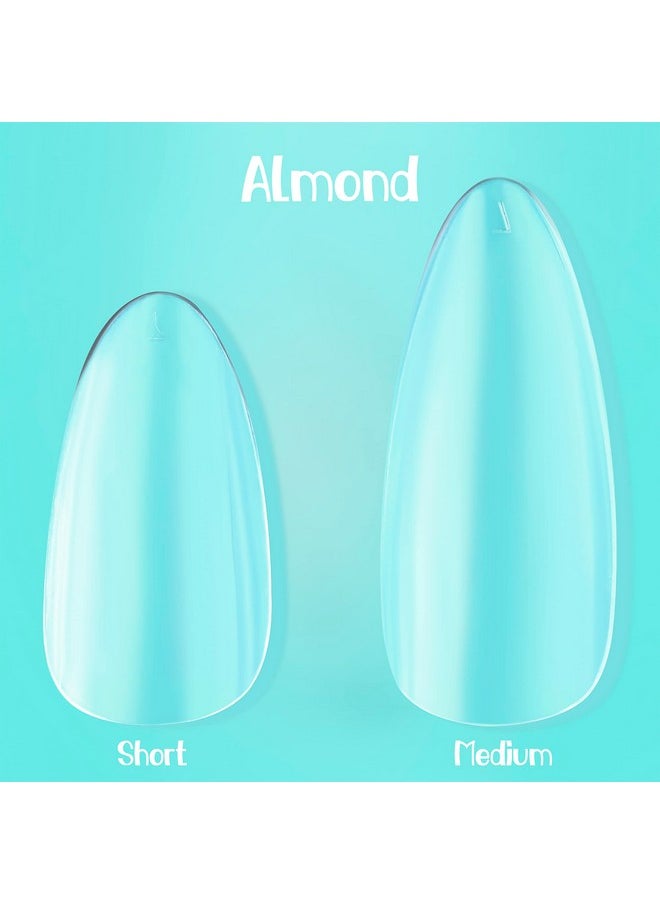 Almond Short | Soft Gel Nail Tips | NABulous Nails | Almond Shape Short Length | Full Cover & Pre-shaped Nail Tips | False Press On Nails | Salon Quality (Almond Short)