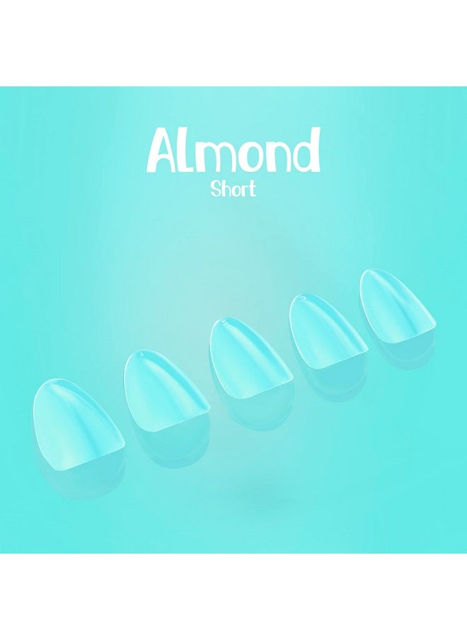Almond Short | Soft Gel Nail Tips | NABulous Nails | Almond Shape Short Length | Full Cover & Pre-shaped Nail Tips | False Press On Nails | Salon Quality (Almond Short)