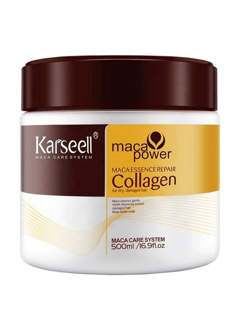 Karseell Collagen Hair Treatment Deep Repair Conditioning Argan Oil Collagen Hair Mask Essence For Dry Damaged Hair All Hair Types 16.90 Oz 500ml