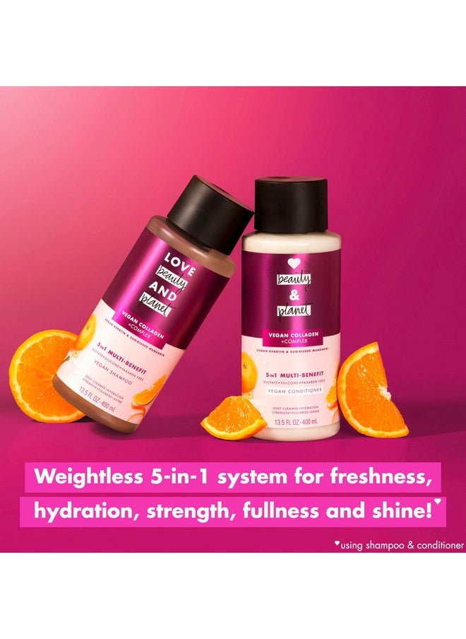 Love Beauty and Planet 5-in-1 Multi-Benefit Conditioner Vegan Keratin Collagen & Sun-Kissed Mandarin, for a Deep Cleanse, Hydration, Strength, Fullness, & Shine, 13.5 fl oz