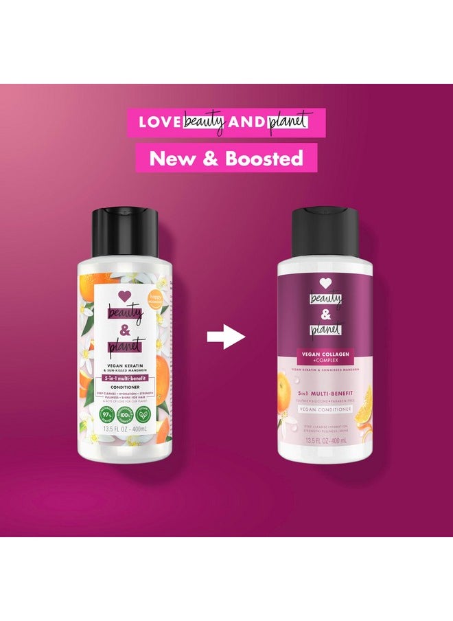 Love Beauty and Planet 5-in-1 Multi-Benefit Conditioner Vegan Keratin Collagen & Sun-Kissed Mandarin, for a Deep Cleanse, Hydration, Strength, Fullness, & Shine, 13.5 fl oz