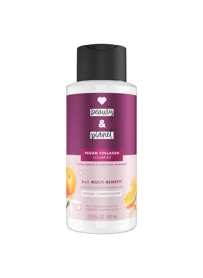 Love Beauty and Planet 5-in-1 Multi-Benefit Conditioner Vegan Keratin Collagen & Sun-Kissed Mandarin, for a Deep Cleanse, Hydration, Strength, Fullness, & Shine, 13.5 fl oz