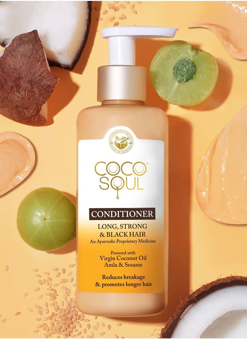 Coco Soul Conditioner for Long Strong and Black Hair with Ayurvedic Medicine 100% Cold Pressed Virgin Coconut Amla and Sesame Sulphate and Paraben Free From Makers of Parachute Advansed 200ml