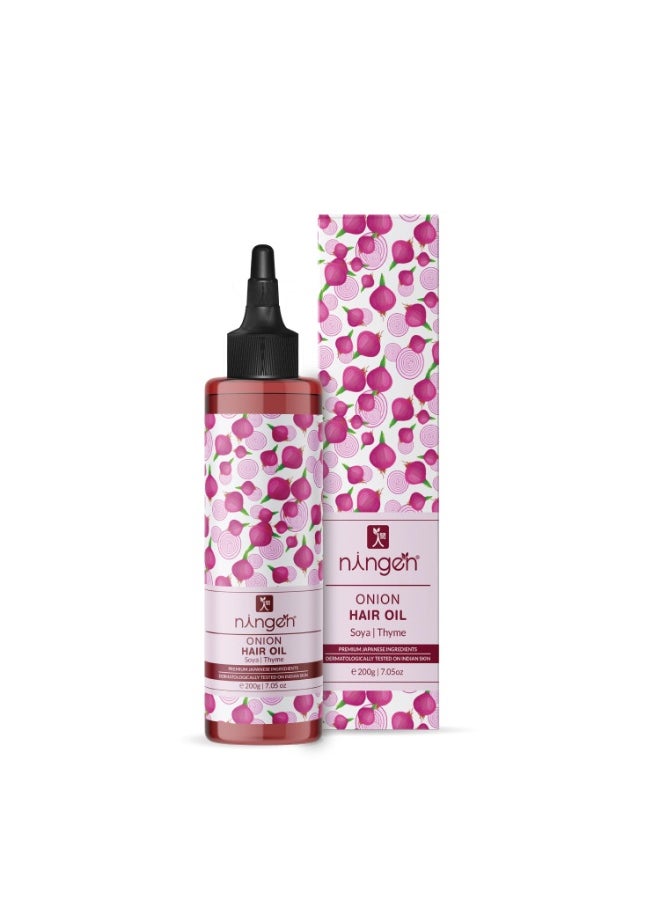 Hair Oil I Contains Soya and Thyme I Cold Pressed Onion Oil for Healthy Hair I Dermatologically Tested I 200g