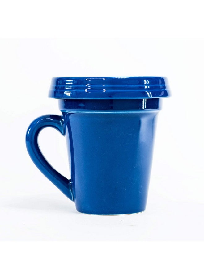 Divinity Boutique Flower Pot Ceramic Mugs, 3 Piece Set, Med Blue-Nurse