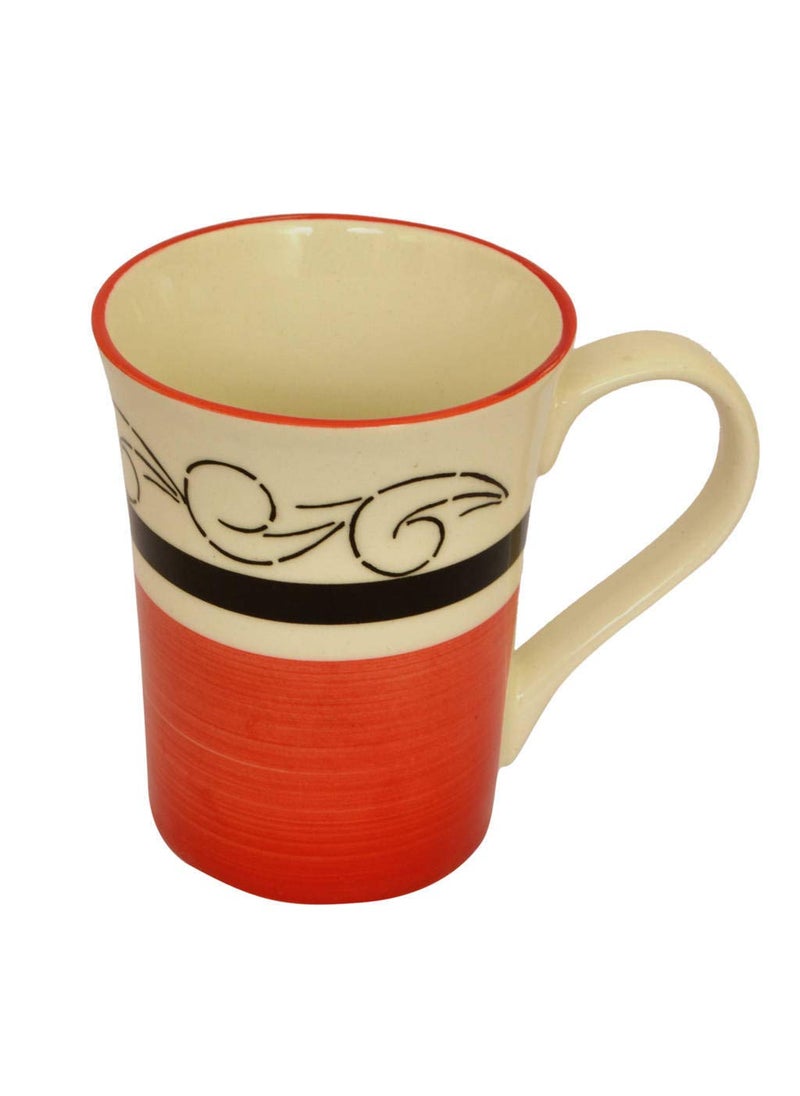 KITTENS Ceramic Coffee Mug Set of 4, Made with Food Grade Material, Handcrafted and Handpainted Design, Mugs for Daily Uses, 300ml, Red Color