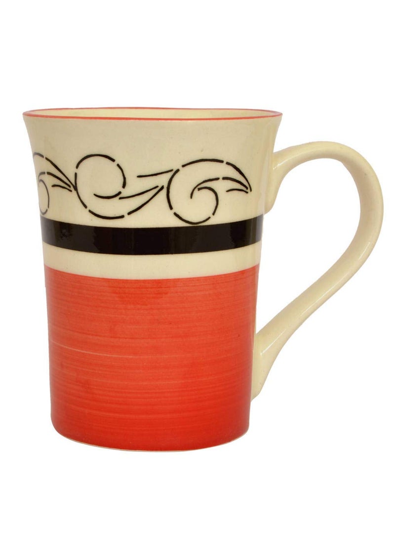 KITTENS Ceramic Coffee Mug Set of 4, Made with Food Grade Material, Handcrafted and Handpainted Design, Mugs for Daily Uses, 300ml, Red Color