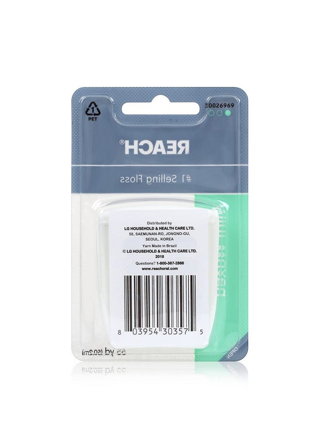 Reach Waxed Dental Floss | Effective Plaque Removal, Extra Wide Cleaning Surface | Shred Resistance & Tension, Slides Smoothly & Easily, PFAS FREE | Mint Flavored, 55 Yards, 1 Pack
