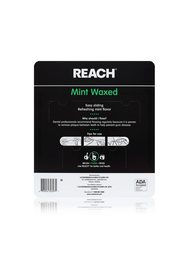 Reach Waxed Dental Floss | Effective Plaque Removal, Extra Wide Cleaning Surface | Shred Resistance & Tension, Slides Smoothly & Easily, PFAS FREE | Mint Flavored, 55 Yards, 1 Pack