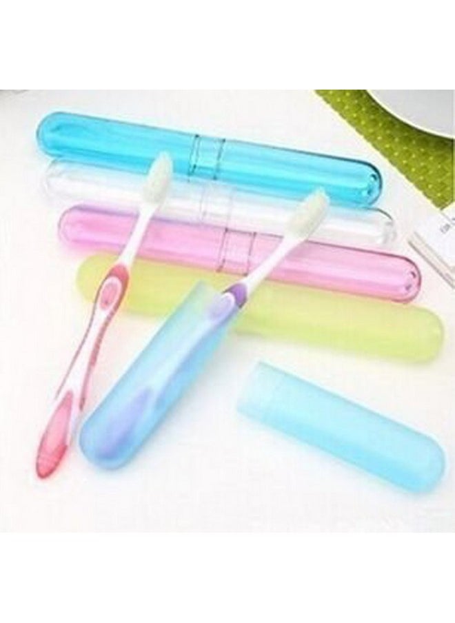 4 Pieces Portable Plastic Toothbrush Case Container Storage for Travel