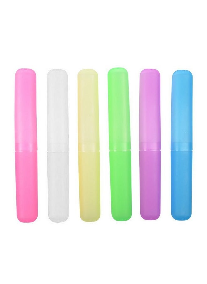 4 Pieces Portable Plastic Toothbrush Case Container Storage for Travel
