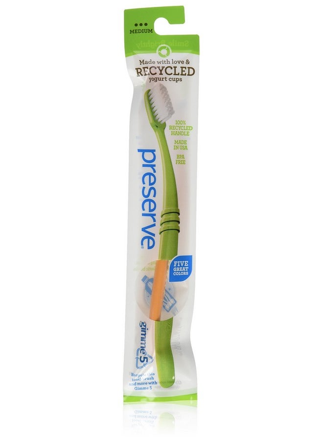 Preserve Adult Medium Toothbrush with Mailer Assorted Colors, 6 Count