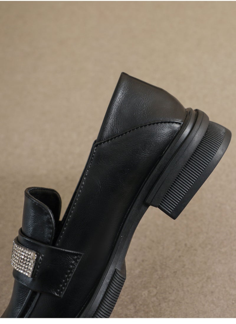 Vintage British Soft Soled Shoes With Diamonds Black