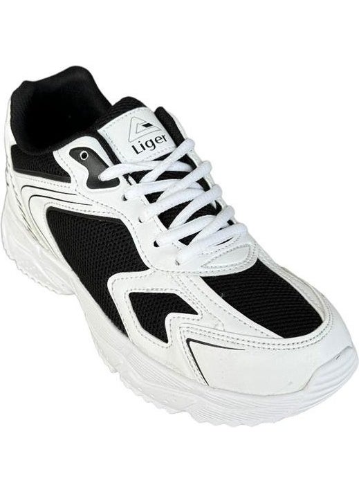 Unisex Faylon Sole Lace-Up Sneakers White Black