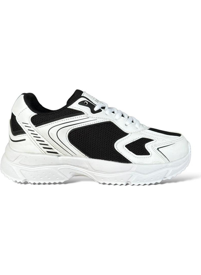 Unisex Faylon Sole Lace-Up Sneakers White Black