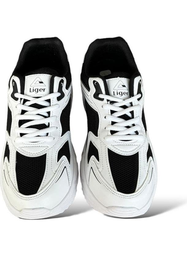 Unisex Faylon Sole Lace-Up Sneakers White Black