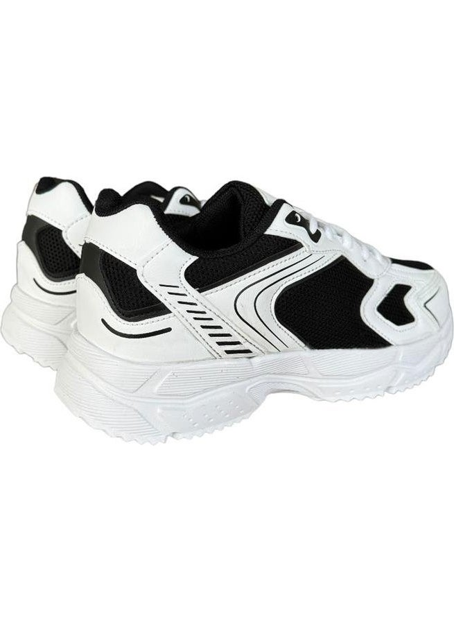 Unisex Faylon Sole Lace-Up Sneakers White Black