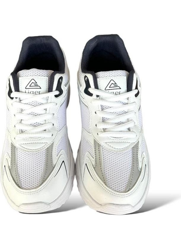 Unisex Faylon Sole Lace-Up Sneakers White - Navy Blue