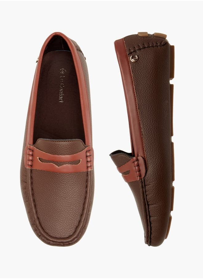 Women Textured Slip-On Loafers