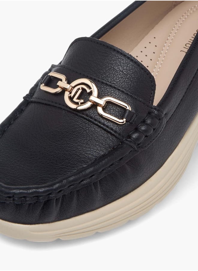 Women Metal Accent Slip-On Loafers