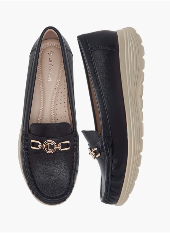 Women Metal Accent Slip-On Loafers