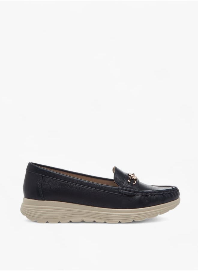 Women Metal Accent Slip-On Loafers