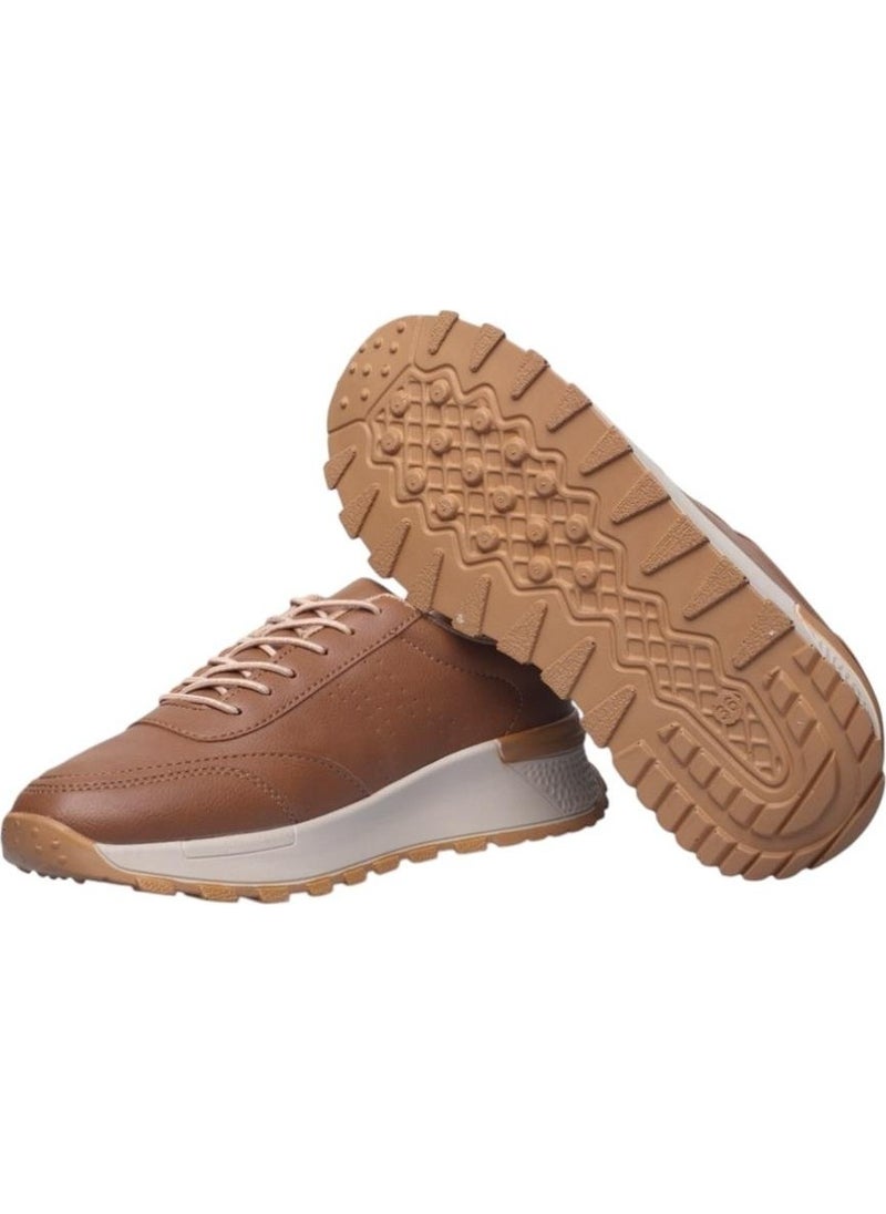 Women's Lace-Up Easy-to-Wear Seasonal Sneakers Sports Shoes Tan